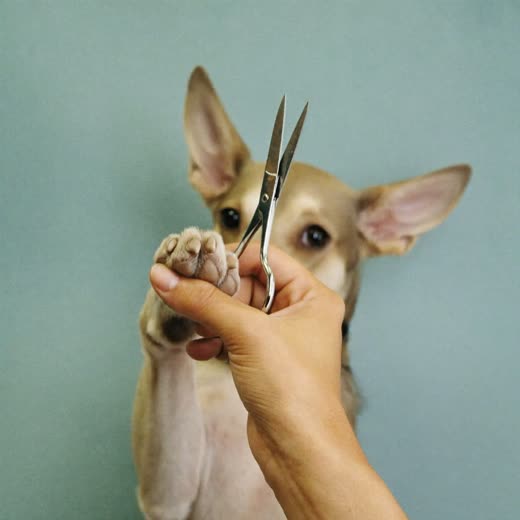 Dog's paw having its nails trimmed